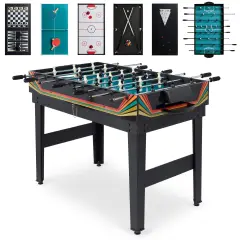 Best Choice Products 2x4ft 10-in-1 Combo Game Table Set w/ Hockey, Foosball, Pool, Shuffleboard, Ping Pong Arcade