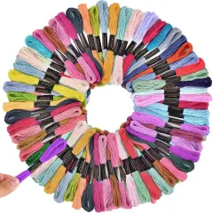 315 Inches - 100 Skeins Rainbow Color Embroidery Floss Cross Stitch Threads
