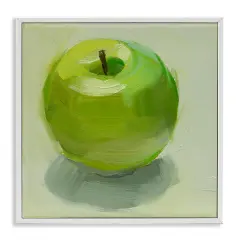 Stupell Industries Juicy Green Apple Framed Giclee Wall Art Design by Jenny Westenhofer