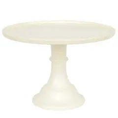 LARGE LINEN WHITE MELAMINE CAKE STAND