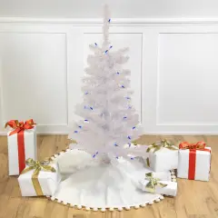 Northlight Pre-Lit Slim Woodbury White Pine Artificial Christmas Tree - 3' - Blue Lights