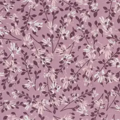 Mook Fabrics Aster Floral Cotton Fabric [108 in. Wide] - By The Yard Elderberry