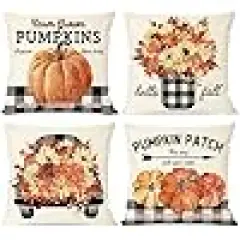 Pumpkin Leaves Floral Truck Mason Jar