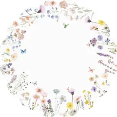 50 Pcs Spring Floral Paper Place Mats, Butterfly Disposable Place Mats, 13.5 inch Scalloped Disposable Placemats Round Placemats for Table Paper Decoration for Birthday Wedding Banquet Party