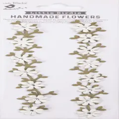 Little Birdie Jewel Floral Vine Embellishment 2/Pkg-White