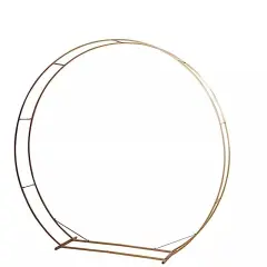 Gold 8 feet Metal Double Hoop BACKDROP STAND Wedding Arch Party Events Supplies