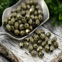 *500* 4x3mm Antique Bronze Faceted Oval Spacer Beads