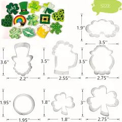 4-Piece Clover Cookie Cutter Set - Patrick's Day Shamrock 7p