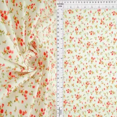 1 Yard Stretch Poplin Ditsy Print Fabric, 57/58&Prime; Wide Cotton Spandex Blend RED