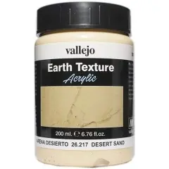 Vallejo Paints: Texture Acrylic: Earth - Desert Sand 26217-6.79 oz (200ml), Premium Acrylic Color For Modelers & Miniature Enthusiasts