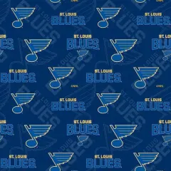 NHL Licensed St Louis Blues 1199-SLB Cotton Fabric by the Yard