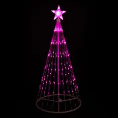 Northlight LED Lighted Show Cone Christmas Tree Outdoor Decoration - 4' - Pink White