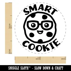 Smart Cookie with Glasses Teacher Self-Inking Rubber Stamp for Stamping Crafting Planners Black
