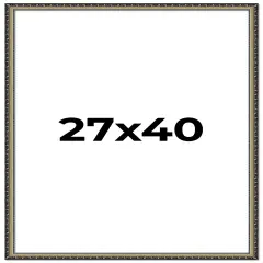 27x40 Museum-Quality Picture Frame with UV-Resistant Acrylic & Acid-Free Backing, Available in 4 Finishes - Gold, Silver, Bronze, and Black