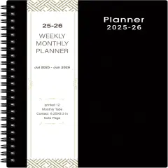 2025-2026 Planner - Weekly & Monthly Academic Planner 2025-2026, From July 2025 - June 2026, 6.25 in &times; 8.3 in, Flexible Cover, Twin-Wire Binding - Classic Black, Improving Your Time Management Skill