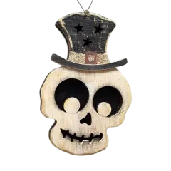 Whimsical Skull Top Hat Ornament