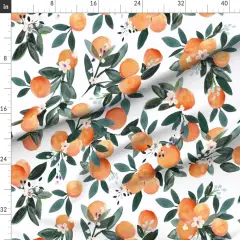 Various Fabrics by the Yard or Fat Quarter Clementine White Oranges Vintage Fruit Citrus Summer Orchard Custom Printed Fabric by Spoonflower