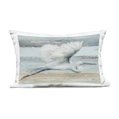 Stupell Industries Soaring Great Egret Outdoor Pillow, 14 x 7 x 20