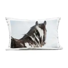 Stupell Industries Winter Herd Horse Portrait Outdoor Pillow, 14 x 7 x 20