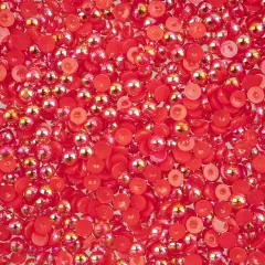 Crystal Lane DIY SS16(4mm) Plastic Pearl Flatback Rhinestones, 975pcs Red AB