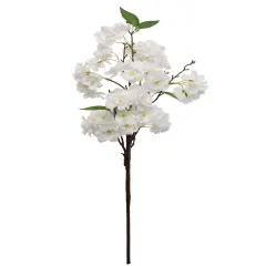 2-Pack 25" White Cherry Blossom Spray &ndash; Realistic Floral Stem for Home & Event Decor