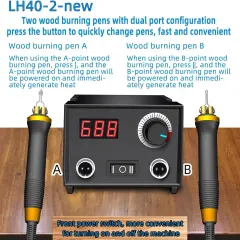 Wood Burning Tool, Wood Burner kit Pen 25~750℃, Wood Burning kit with Digital Thermometer Temperature Adjustable Temperature, 2 pyrographic Wood Burning pens, 23 Wood Burning Pen Tips