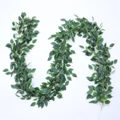 Artificial Ivy Vines Garland 6.56Ft Fake Vines with Lush Silk Greenery Leaves Faux Hanging Plants for Room Greenery Decor in Wall Bedroom Wedding Balcony and Home Greenery Decoration Willow