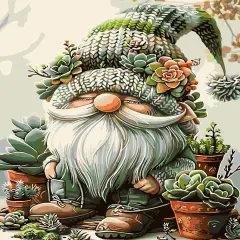 Easy Paint by Numbers Kit for Adults Beginner, Gnome Color by Number for Adults, DIY Painting with Numbers for Home Wall Decor 12x16 in