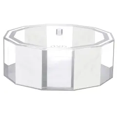 White Marble and Clear Lucite Hexagonal Passover Matzah Box Hexagon