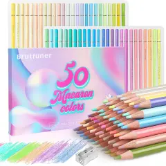 50 Macaron Pastel Colored Pencils Professional Soft Core for Adults Kids Beginners Sketching Shading