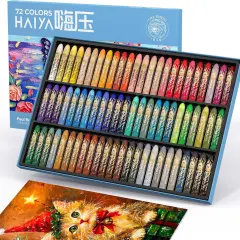Oil Pastel, 72 Vibrant Colors Soft Oil Pastel Set, Creamy texture Easy to Blend Oil Pastels professional, Bullet Heads Oil Pastels for Artists, Painting, Drawing, Beginners (New Packaging)