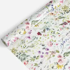 Wildflower Wrapping Paper -Mini Roll- 17 Inch x 32.8Ft Watercolor Floral Gift Wrap Paper Spring Art Paper for Wedding Bridal Baby Shower DIY Crafts