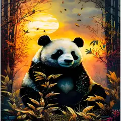 Panda Diamond Art Kits for Adults, DIY 5D Animal Diamond Art Kits, Panda Diamond Art Full Drill Crystal Rhinestone Embroidery Craft Kits for Home Wall Decor 12x16inch