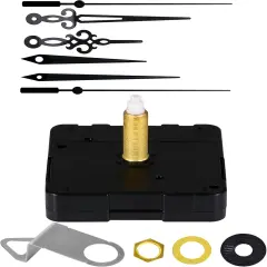 Quartz 32mm (1-1/4 inch) Long Shaft Clock Movement Mechanisms Motor Part Silent with Clock Hands - Perfect for Thick Panels! Upgrade Your DIY Clock Repair Kit Project (32mm Shaft, C+D Hands)