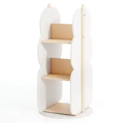 White Engineered Board 360&deg; Rotatable Toy Storage Shelf with 5 Open Shelves
