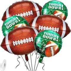 6Pcs Football Party Supplies Kit 3Pcs 26inch Football Balloons & 3Pcs 18inch Field for Birthday Celebrations, Football Party Decorations & Sports-Themed Decor