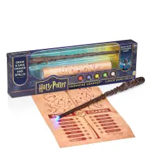 Wizarding World: Deluxe Lumos Wand - Hermoine Granger - 14" Hand-Painted Replica, LED Tip, Spell Poster, Collectible Harry Potter Toy, App Photo Play