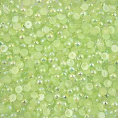 Crystal Lane DIY SS16(4mm) Plastic Pearl Flatback Rhinestones, 975pcs Light Green AB