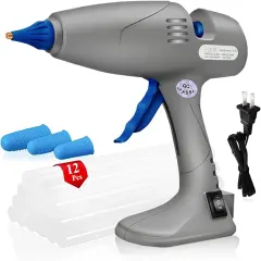 Hot Glue Gun, Full-Size Glue Gun 80 & 120W, Stand-Up Large Glue Guns Anti-Dripping Dual High Temp Hot Melt Glue Gun With 12 Glue Sticks for Craft Art Creative Office Decor DIY Quick Repairs