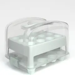 Box for MINI Cupcakes. NOT For Standard Size Cupcakes. Fashionable Green MINI Cupcake Carrier Holds 24 MINI-Size Cupcakes, MINI Cupcake Traveler, Reusable Cupcake Box