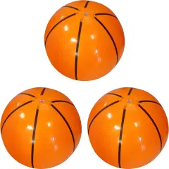 4E's Novelty 20"" 3 Pack Inflatable Basketballs - Basketball Party Decorations & Supplies