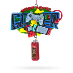 Next Level Gamer with Energy Drink Resin Christmas Ornament