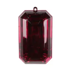 8" Acrylic Rectangle Jewel Ornament: Burgundy