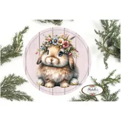 Floppy Lop Ear Floral Spring Easter Bunny Sign