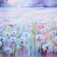 Poppy Field Designer Printed AIDA Fabric. Canvas for embroidery with an applied backgroundKF-1080A