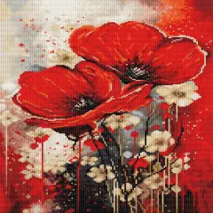 The Dance of The Poppies B7046L Counted Cross-Stitch Kit