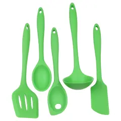 Chef Craft 5 Piece Premium Silicone Kitchen Tool and Utensil Set Green