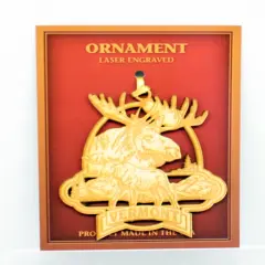 Wooden Laser Ornament - Vermont Moose