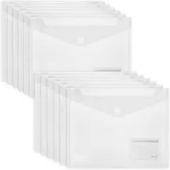 25 Pack Transparent Plastic Envelopes File Folders, A4 Letter Size