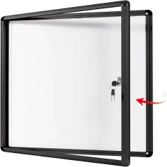 Lockable Bulletin Boards Black Frame